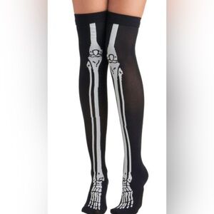 Modcloth Skeleton Thigh High Socks